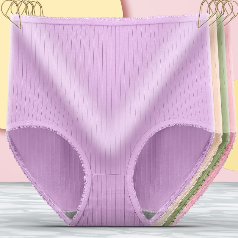 Women's Large Size Panties Underwear Solid Color Briefs Seamless High Waist Belly Lifting Lingerie Comfortable Underpants 100KG