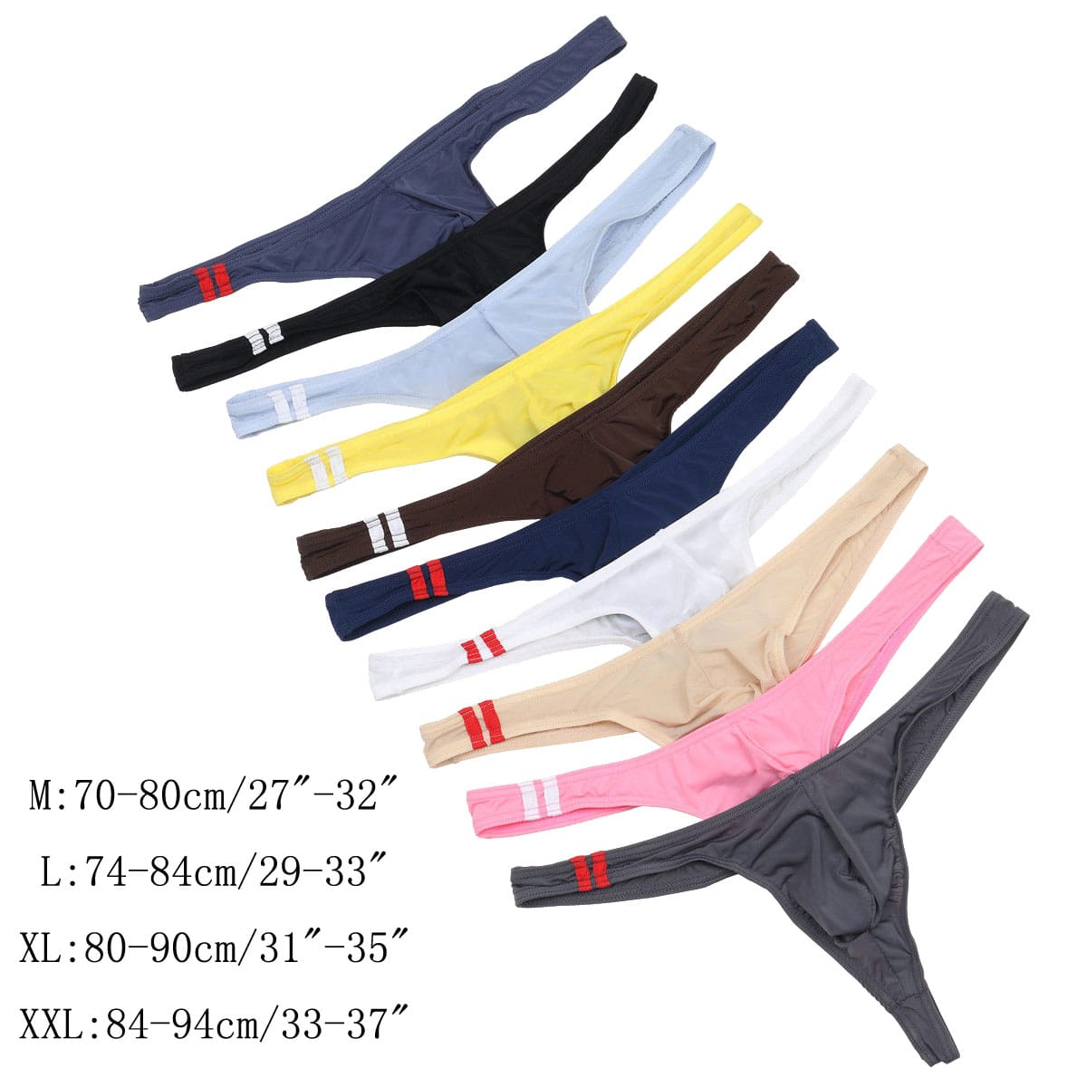 Men's Bikini G-strings Lingerie Underwear Smooth Ice Silk Mini Briefs Tangas Thongs Underpants Men Low Waist Panties