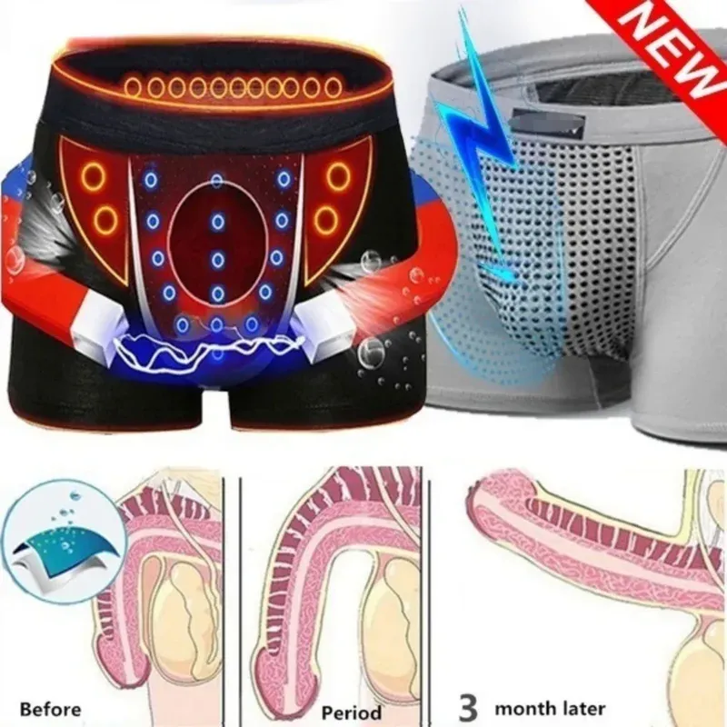 3Pcs Men's Underwear New Upgraded Version Magnetic Therapy Health Panties 22 Magnet Reinforced Boxer Briefs L-6XL Pack