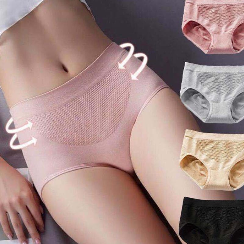 Honeycomb Panties Women Breathable Mid-waist Women Panties Solid Color Plus Size Panties Women Belly Lift Girl Triangle Panties