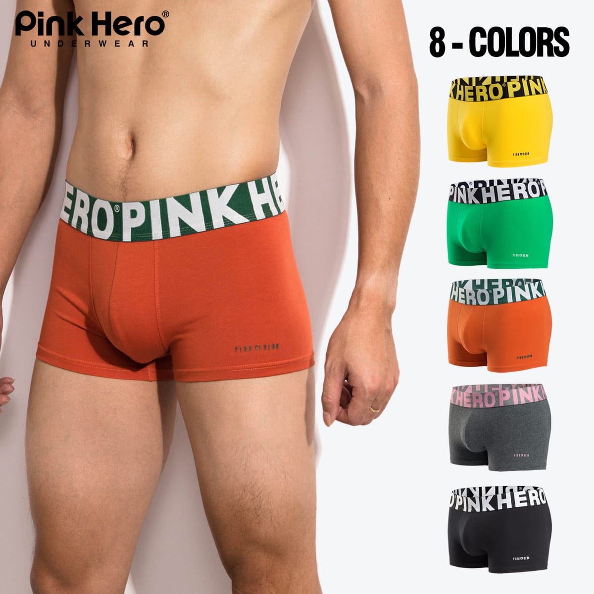 PINK HERO Fashion Men Shorts  Men Comfortable Cotton Underwear Boxer Briefs fancy underwear boxers for men boxer shorts