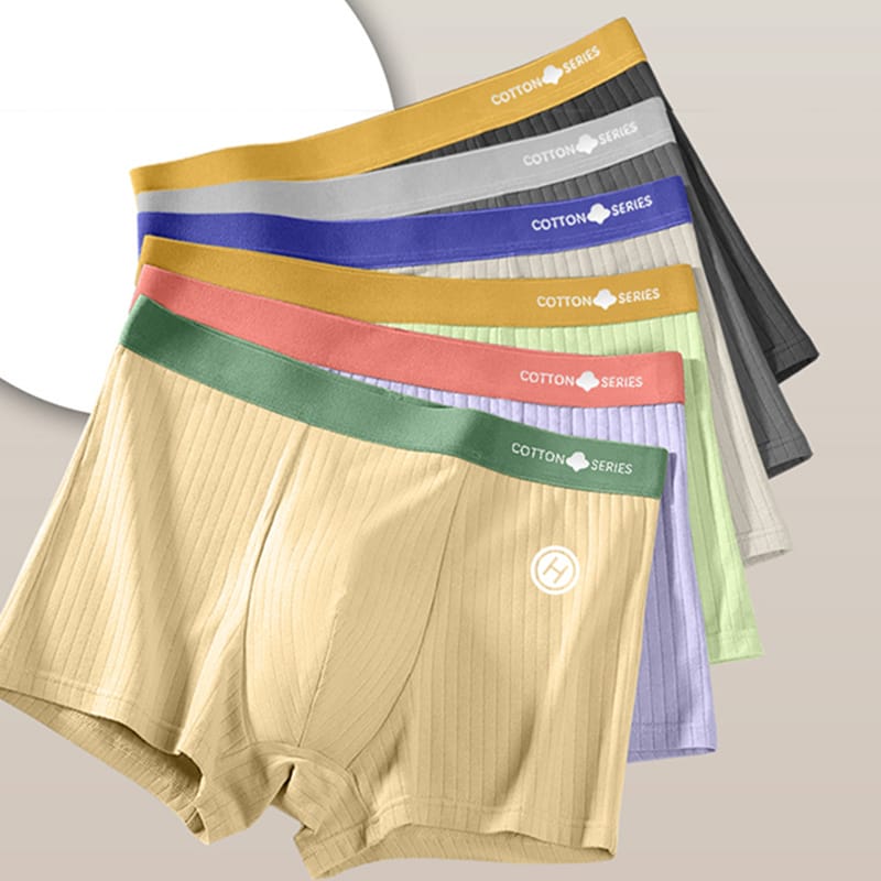 Men 95% Cotton Boxers Briefs Sexy Shorts Character Panties Men Underwear Stripe Fresh Fashion Plus Size 2XL-5XL Underpants