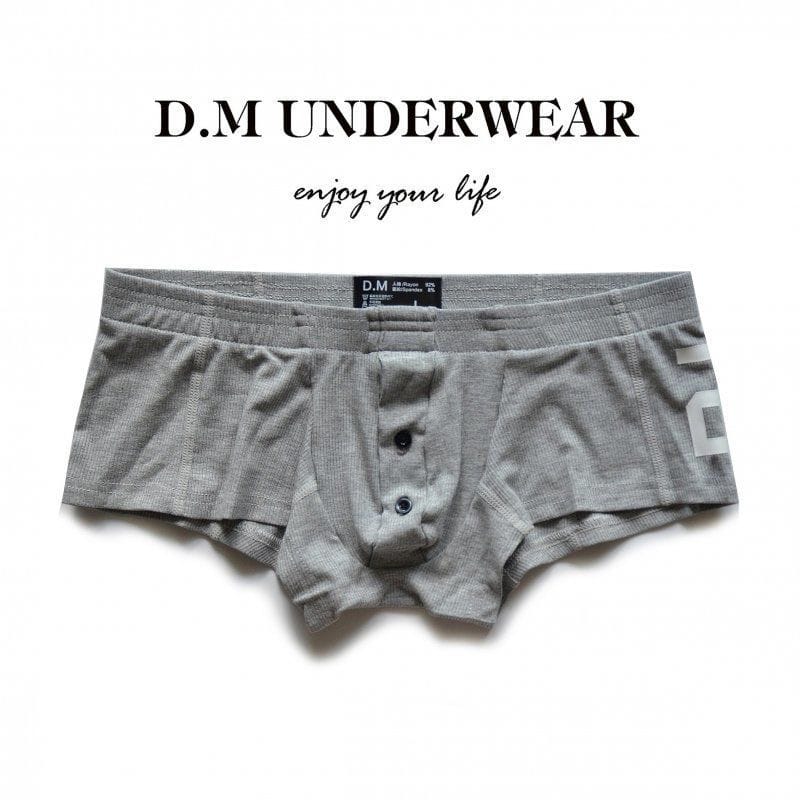 Men's underwear solid color boxers button letter 20 thread rayon boxer tide panties men