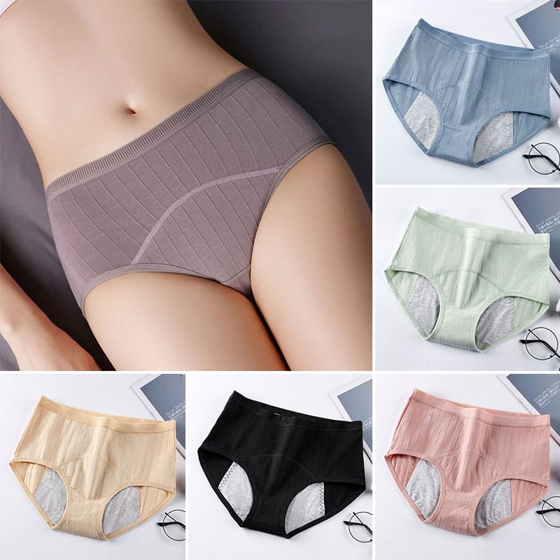Leak Proof Menstrual Panties For Menstruation Cotton Physiological Pants Women Underwear Period Waterproof High Waist Briefs