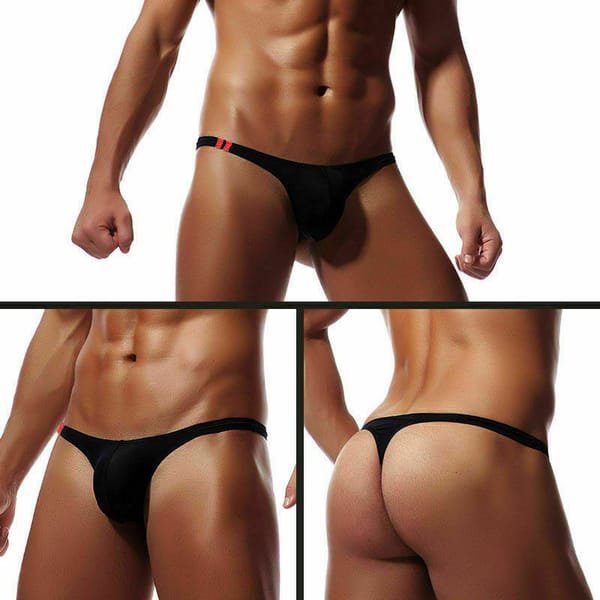 Men's Bikini G-strings Lingerie Underwear Smooth Briefs Tangas Thongs Underpants Men Low Waist Panties