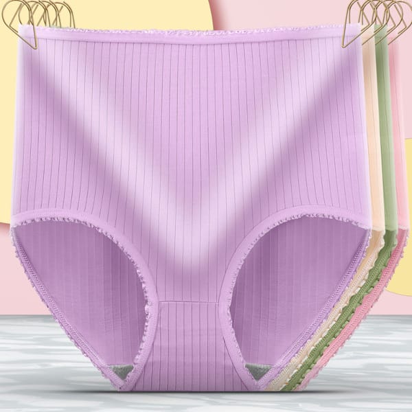 Women's Large Size Panties Underwear Solid Color Briefs Seamless High Waist Belly Lifting Lingerie Comfortable Underpants 100KG