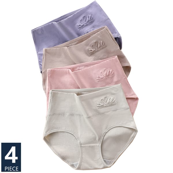 Plus Size 5XL 4Pcs/lot High Waist Panties Women Breathable Soft Cotton Underwear Cute Fashion Print Seamless Sexy Girls Briefs