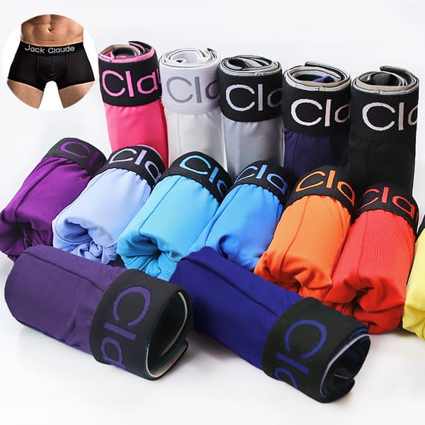 JACK CLAUDE 5pcs Men Underwear BoxerShorts Solid Sexy Lingerie Boxer Briefs Wholesale Lots Panties Majtki Meskie Underpants