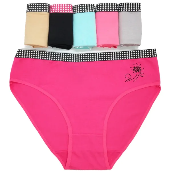 Woman Underwear Plus Size Cotton Mid Waist Floral Sexy Lace Mothers Ladies Panties Briefs Lingerie for Women 3 Pcs/lot