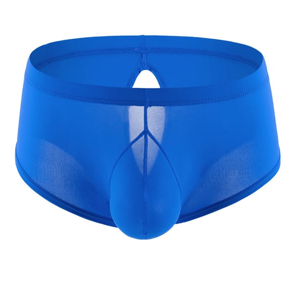 Men Breathable Ice Silk Briefs Bulge Pouch Smooth Shorts Trunks Underwear Buttocks Hollow Eroticshorts Lingerie