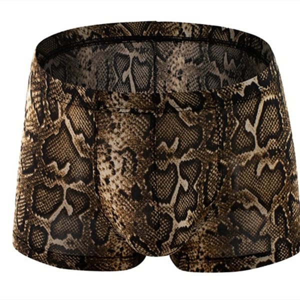 Men Underwear Boxer Shorts Homme Snakeskin Leopard Panties Man Breathable U Convex Pouch Underpants Cueca Calzoncillo M-XXL