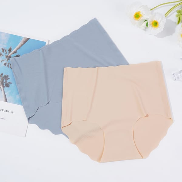 2pcs Invisible Panties Women Seamless Briefs Female Underpants Ultra-thin Underwear High Rise Panties Solid Comfy Lingerie
