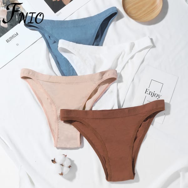 3 Pcs Seamless Ladies Cotton Panties Simple Women's Low Waist Bikini Briefs Sports Girls Underwear Lingerie Plus Size