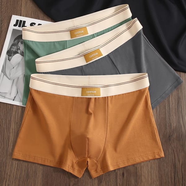 3pcs Mens Underwear Men Cotton Underpants Male Pure Men Panties Shorts Breathable Boxer Shorts Comfortable Soft Man Boxers