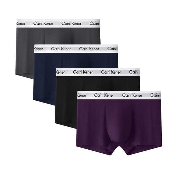 4Pcs/Lot Men's Underwear Fashion Solid Color Men's Shorts Sexy Boxer Breathable Comfortable Men's Underwear Large Size L-3XL