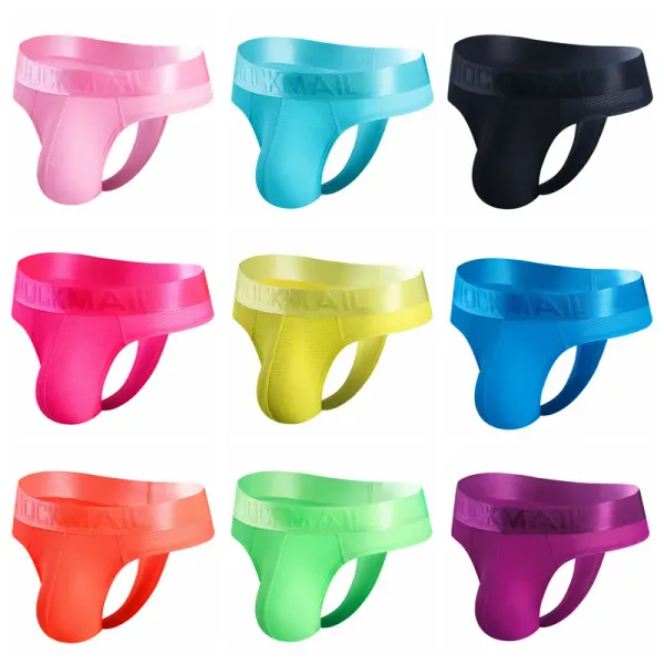 JOCKMAIL Super New Sexy Fashion Men's Thong Solid Color Dynamic Gay G-string LGBTQ Club Jockstraps Boy's Underwear T-back Pants
