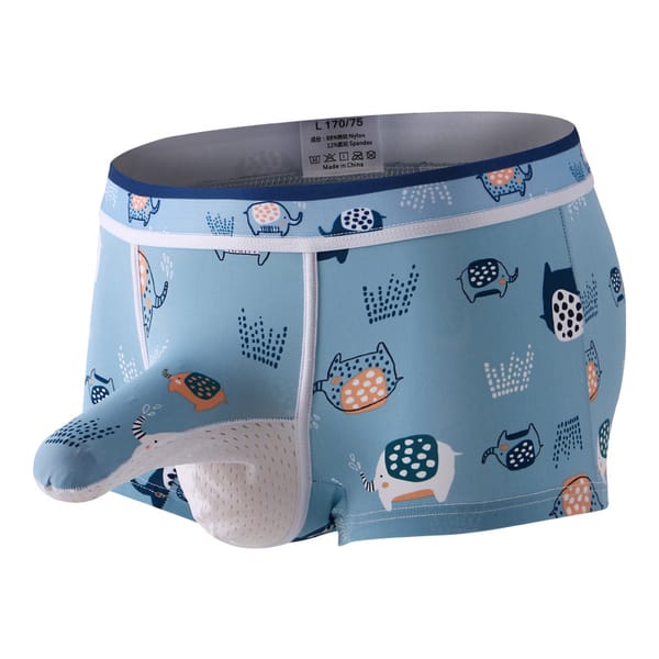 Fashion Male Panties Ice Silk Seamless Men's Underwear Breathable Sexy Print Elephant Nose Underpants Comfortable Boxer Shorts