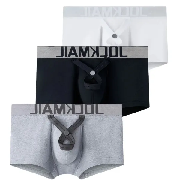Adjustable Ring Underwear Men Boxer Shorts Underpants Gay Male Panties Cuecas Breathable Cotton Calzoncillos Hombre Slip Hombre