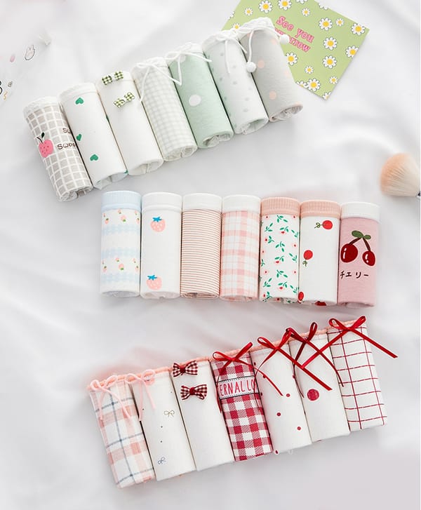 New 7Pcs/Set Panties Women's Cotton Underwear Girl Briefs Seamless Sexy Lingeries Panty Female Print Underpant For Women Visavis