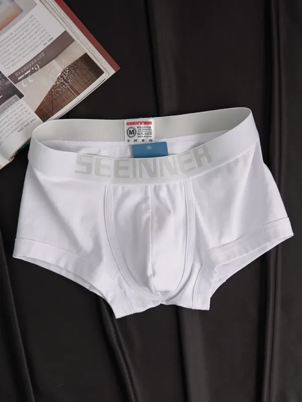 Men's underwear, men's pure cotton, breathable, pure white, simple and comfortable, sports boxer shorts, men's U-shaped