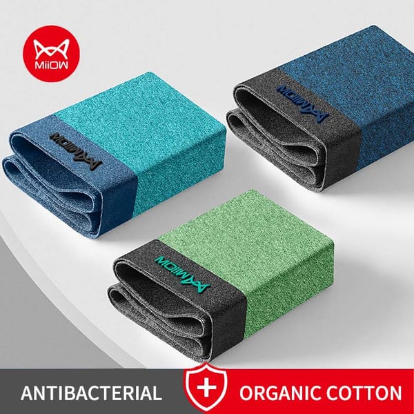 MiiOW 3Pcs 5XL Antibacterial Seamless Underpants Organic Cotton Men Underwear Boxer Shorts Male Panties Boxershorts New PLUS