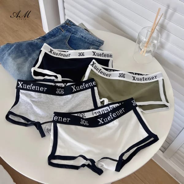 Cotton Women's Underwear Fashion Letter Print Underpants Sports Fitness Boxers Briefs Comfortable Panties Hip-Up Female Lingerie